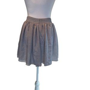 Chiffon by American Apparel Gray with Yellow Polka Dot Flare Mini Skirt Size XS